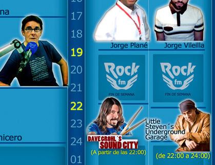 Detalle de la parrilla para la temporada 2012/2013 de Rock FM